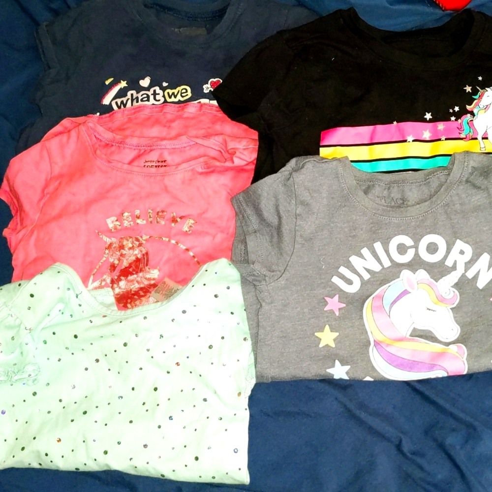 Lot of 5 girls shirts Sizes 5/6